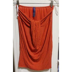 "piace" orange strapless top